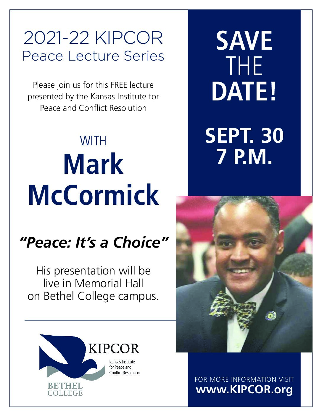 Click here for information about Mark McCormicks Peace Lecture TONIGHT!